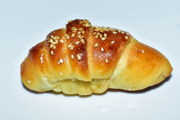 Fototapeta premium isolated crescent bread roll