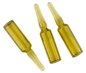 several ampoules for injection on white