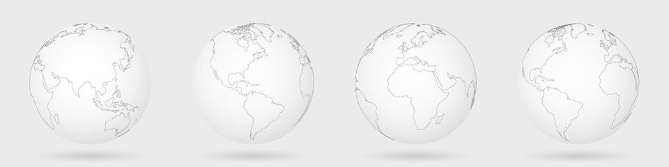 Earth globe. World map. Travel concept. Earth in line design. Vector illustration © smile3377