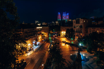 Fototapeta na wymiar Baku city at night