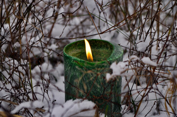 candle in the snow