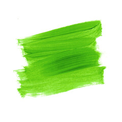Green brush painted watercolor design element background. Perfect spring design for headline and sale banner. 