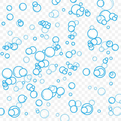 Vector isolated doodle cartoon soap bubbles, hand drawn style