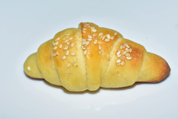 isolated crescent bread roll