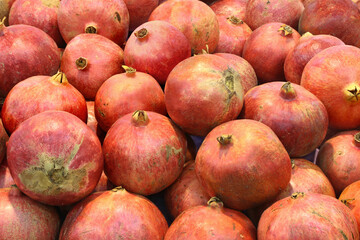 Ripe pomegranates as full frame