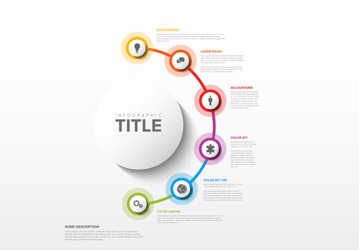 Six Elements Infographic Layout with Icons in Circles