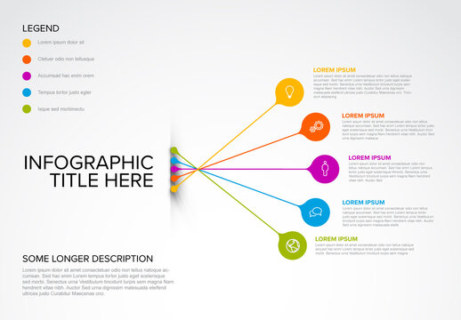 Five Elements Infographic Layout with Droplet Pointers