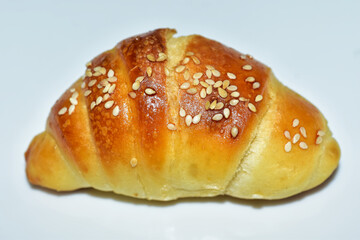 isolated crescent bread roll