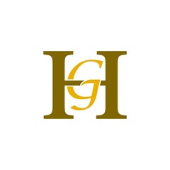 Initial letter HG logo isolated on white background