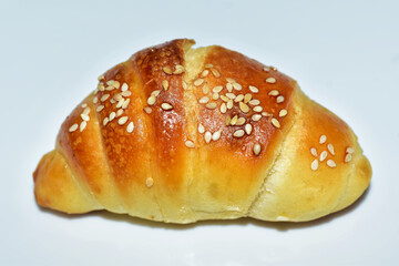 isolated crescent bread roll