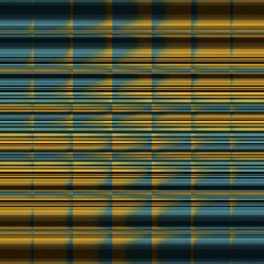yellow and bright blue linear horizontal stripes on a jet black background transformed to abstract patterns and intricate ice-cube style designs