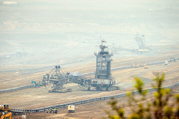 Surface mine raw material extraction plant.