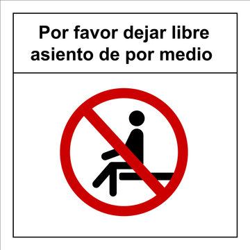 Cartel por favor dejar libre asiento - Covid-19 - Distancia Social