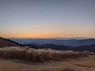 sunset in the mountains