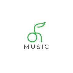 Music icon logo concept design vector template. Musical note logo vector