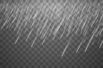 Falling hail on a transparent background. Falling water drops texture. - obrazy, fototapety, plakaty