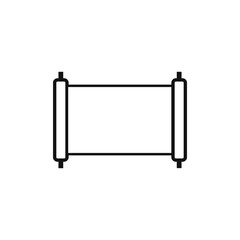 Obraz premium Paper scroll. Linear vector icon in flat design style. Editable stroke.