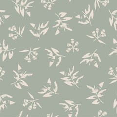 Green Tropical Botanical Leaf Seamless Pattern Background