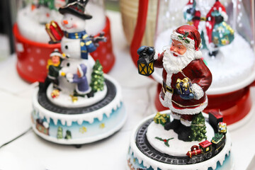 christmas lanterns on a white table