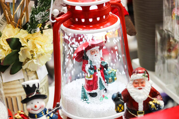 christmas lanterns on a white table