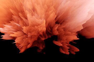 Fototapeta na wymiar Digital 3D Illustration. Black and red Color smoke blot splash. Abstract horizontal background.