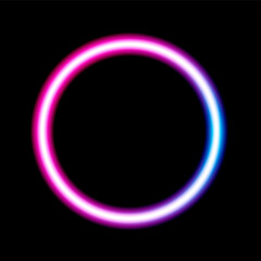 Neon lighting round frame. Abstract background. Vector stock illustration for poster