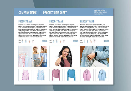 Line Product Sheet Layout