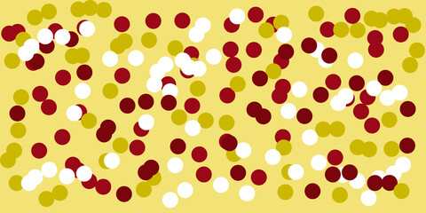 Multicolored confetti on a yellow background, vector illustration