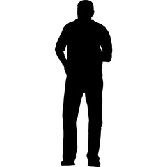 Silhouette of a walking man on a white background