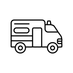 Ambulance Patient Hospital transport line icon