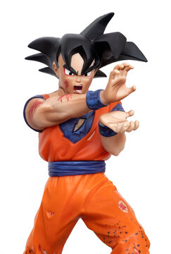 MERSIN, TURKEY, NOVEMBER 18, 2020: Collectable action figure of Son Goku, a fictional character and main protagonist of the Dragon Ball manga series created by Akira Toriyama.