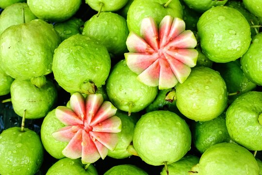 closeup organic guava healthy fruit nature thailand