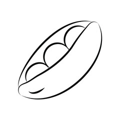 Green Peas Vegetable simple brush icon