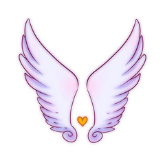 Obraz premium Delicate simple cartoon cupid wings