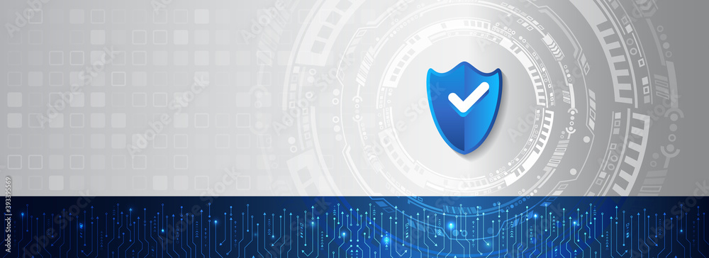 Leinwandbilder data security system, information or network protection. cyber security and data protection. shield 