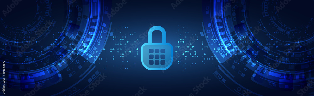 Poster Digital security and network protection. Cybersecurity for internet projects. Antivirus technology web services.