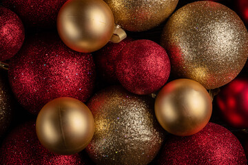 New year background. Pattern with Christmas balls.