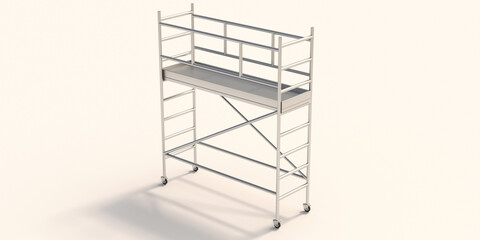Scaffolding tower isolated on white background. 3d illustration