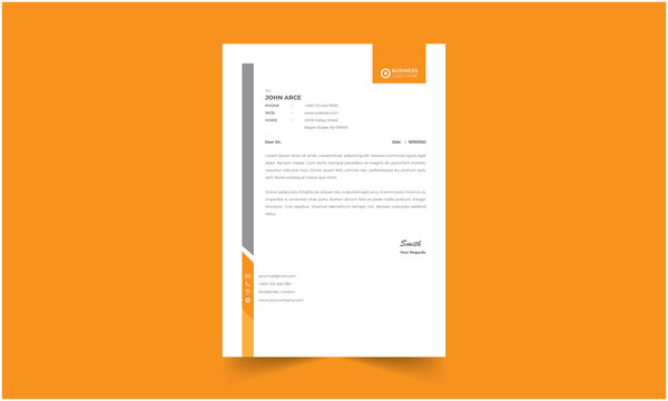 minimalist simple letterhead template in flat style Professional and modern corporate letterhead template