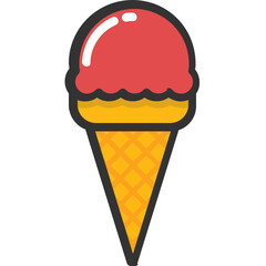 Fototapeta na wymiar Ice Cream Vector Icon 