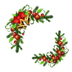 Christmas Holly brunches decoration vector