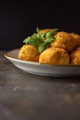 Italian risotto balls, arancini. Cheese Fried Risotto Balls
