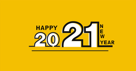 2021 New Year banner.  elegant design of colored 2021 logo numbers. Typography for 2021 celebration invite. Vector illustration.