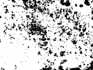 Black Damaged Splash Template. Grunge Ancient Banner Print. White Graphic Sketch Surface. Vintage Faded Chalk Background. Distressed Rough Rubber Texture. Retro Art.