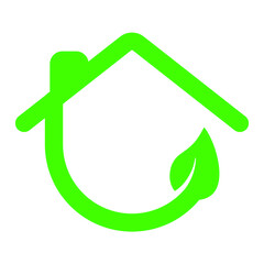 Leaf and Green House Logo Template. 
Eco house.