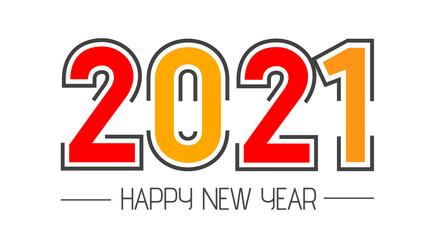 2021 New Year banner.  elegant design of colored 2021 logo numbers. Typography for 2021 celebration invite. Vector illustration.