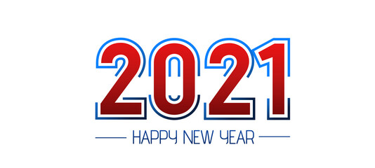2021 New Year banner.  elegant design of colored 2021 logo numbers. Typography for 2021 celebration invite. Vector illustration.