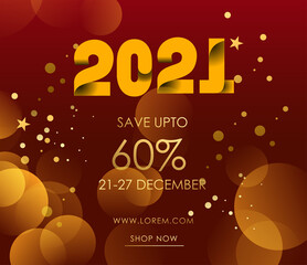 2021 New Year banner.  elegant design of colored 2021 logo numbers. Typography for 2021 celebration invite. Vector illustration.