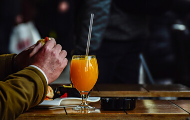 bartender pouring cocktail