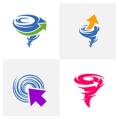 Set of Arrow Tornado logo vector template, Creative Twister logo design concepts, icon symbol